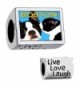 CharmSStory Boston Terrier Dog Silver Plated Charm Live Love Laugh Photo Beads For Bracelets - CZ11SEYKJ4X