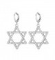 U7 Women Teen Platinum/18K Gold Plated CZ Star of David Dangle Earring - Platinum - CN12MAK4TP8