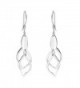 EVER FAITH Women's 925 Sterling Silver Gorgeous Hollow-out Leaf Prom Fishhook Dangle Earrings - C612H2KNYRN