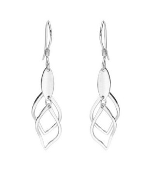 EVER FAITH Women's 925 Sterling Silver Gorgeous Hollow-out Leaf Prom Fishhook Dangle Earrings - C612H2KNYRN