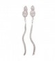 Rhinestone Silver Plated Clip on Earrings 4 Stands Tassels Fashion Earrings No Pierced - CZ12NT6OWU8