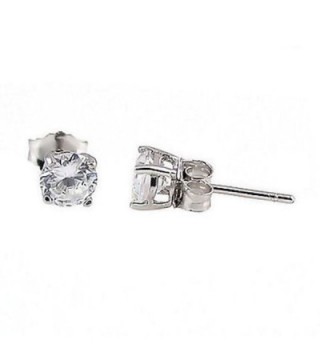 Trustmark 3mm- 0.10ctw Brilliant-cut Ice on Fire CZ Cast Basket Stud Earrings 925 Silver- Jayden 0573 - C5125MJK8VL