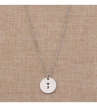 Semicolon Necklace Stamped Symbol Stainless