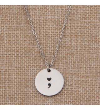 Semicolon Necklace Stamped Symbol Stainless in Women's Pendants