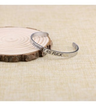 Bracelet Engraved Inspirational Feminist Stamped in Women's Bangle Bracelets