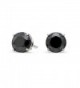 Sterling Silver Black 3mm Round Cubic Zirconia CZ Stud Earrings - CF115OX69YV