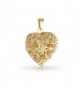 Bling Jewelry Gold Filled Star Pattern Filigree Heart Shaped Locket Pendant - CK11DFM2I43