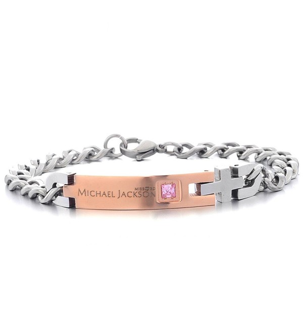 Missuso Michael Jackson Memorial Style Titanium Steel Bracelet - Yellow - CZ127DAL2GL