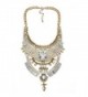 Stuffwholesale Chunky Turkish Bib Statement Necklace Marquise Pendant Choker Women Necklace Jewelry - Gold - CV12HIM8BRD