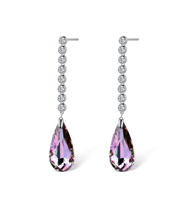 T400 Jewelers Earrings Swarovski Crystals - Purple - C0184UTNMG7