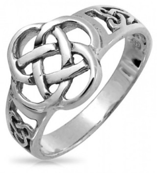 Celtic Open Knotwork Band Sterling Silver Ring - CR116UNHAKF