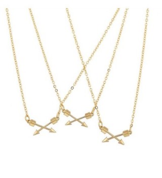 Lux Accessories BFF Best Friends Forever Triple Crossing Arrow Matching Necklace Set - CT120ISZSUH