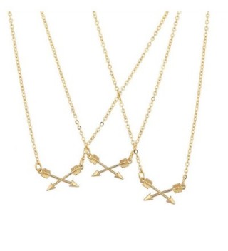 Lux Accessories BFF Best Friends Forever Triple Crossing Arrow Matching Necklace Set - CT120ISZSUH