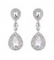 BriLove Women's Wedding Bridal Crystal Teardrop Infinity Figure 8 Beaded Dangle Earrings - Silver-Tone Clear - CQ12HDNQLG5