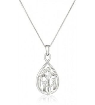 Sterling Silver Family Pendant Necklace- 18" - CV110ZQEZ93