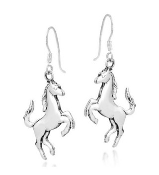Prancing Equine Sterling Silver Earrings in Women's Drop & Dangle Earrings