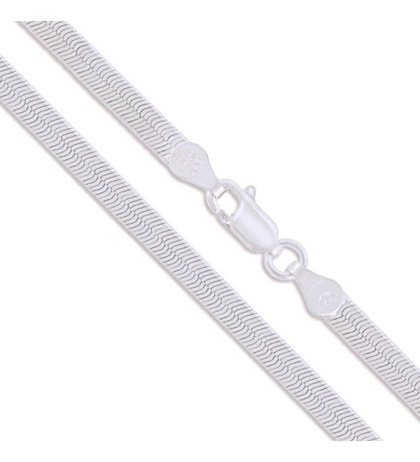 Sterling Silver Flexible Herringbone Necklace 3.5mm Solid 925 Italian Chain - CJ11F93AMGV