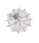 Alilang Womens Silvery Tone White Iridescent Halloween Spider Web Brooch Pin - CX114V73XGD