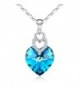 Sapphire Pendant Necklace Swarovski Adjustable - Ocean Blue - C517YWRQ85W