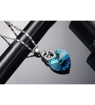 Sapphire Pendant Necklace Swarovski Adjustable