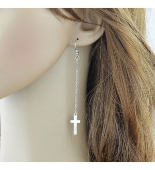 New Fashion Gold Silver Plated Cross Shape Long Chain Drop Dangle ...