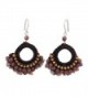 NOVICA Rhodonite and Brass Beaded Chandelier Earrings with Sterling Silver Hooks- 'Rose Lanna' - CW11G3W6AKT