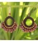 NOVICA Rhodonite Chandelier Earrings Sterling