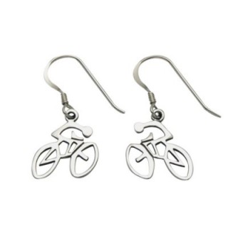 Sterling Silver Bike and Rider Wire Earrings - CH1104V3WYX