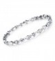 Stainless Steel Swarovski Elements Cubic Zirconia Bracelet with Extended Chain for Women 6.8+1.2" - CM1205Y9L5R