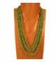 Multi Strand Glass Beaded Green Pebble Style Handmade Necklace Bali Bay Trading Co - CS12B4LWRNN