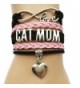 Infinity Love Cat Mom Bracelet- Heart Charm Leather Braided Bracelet - CY128V0UFGL
