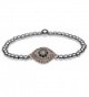 Women Bracelet Cubic Zirconia / Titanium Steel Beads (4mm) Evil Eye Stretch 6"-6.5" (Color: Silver) - C612I85BE8R
