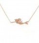 LAONATO .925 Sterling Silver Little Mermaid Pendant Necklace- 17.5" - RoseGold - CP1868HD2E3