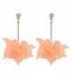 Miraculous Garden Women White Cubic Zirconia Gold Dangle Earrings with Flower Pendant - Orange - C41836HMO8Q