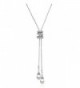 Shoopic Crystal Tassel Pearl Snowflake Pendant Necklace Long Sweater Necklace for Women Girls - pearl tassel - CN188O7OXSI