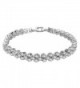 Elensan Woman's 925 Sterling Silver White Cubic Zirconia Tennis Platinum Plated Bling Bracelet - CE12L5GOZBJ