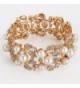 EVER FAITH Simulated Bracelet Gold Tone