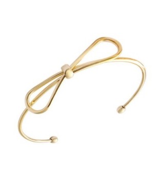SENFAI New Fashion 18k Gold and Silver Plated Adjustable Simple Handmade Bow Knot Bracelets & Bangles for Women - CQ126NJC9GL