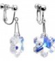 Body Candy Handcrafted Silver Plated Aurora Snowflake Clip Earrings Created with Swarovski Crystals - CO115FUE7ZV