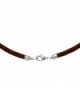 6mm Brown Braided Leather Cord Necklace Choker 16" - CA115GSWL6J