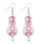 Clementine Design Kate & Macy Think Pink Breast Cancer Earrings Painted Glass Rhinestones - CK1176RQAUF