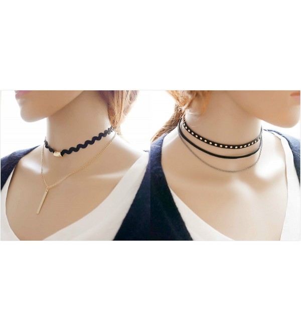Cougar's Choice 2 Pc Sexy Lace Elegant Black Velvet Choker - C012FIKEKOP