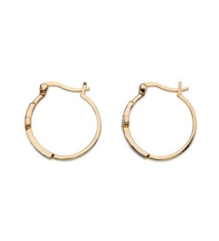 Diamond Accent Two Tone Gold Plated Earrings