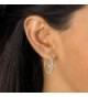 Diamond Accent Two Tone Gold Plated Earrings in Women's Hoop Earrings