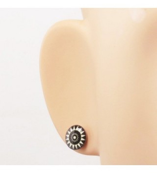 Pair Stainless Steel Flower Earrings in Women's Stud Earrings