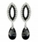 Two Tone Shimmer Black And Silver Tone Swarovski Crystal Tear Drop Earings For Her - CW12N4WTD6R