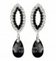 Two Tone Shimmer Black And Silver Tone Swarovski Crystal Tear Drop Earings For Her - CW12N4WTD6R