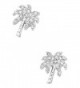 Liavys Tropical Palm Fashionable Earrings - Clear (Rhodium Plated) - C317XHUG8KX