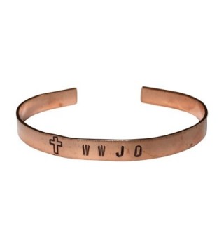 WWJD What Would Jesus Do Hand Stamped 1/4" Copper Cuff Bracelet - C712NFFR1HG