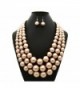 Simulated Multi Strand Statement Necklace Champagne